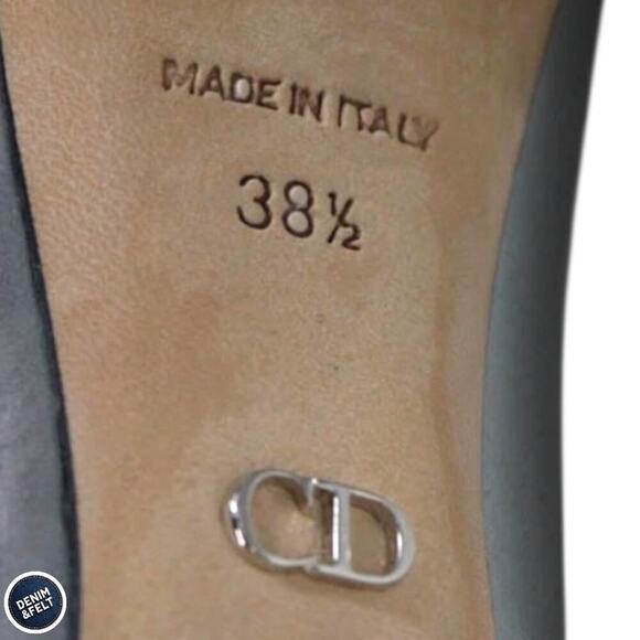 Christian Dior Cannage Block Heel Pumps 38.5 Silver Metallic Made in Italy - Picture 13 of 15